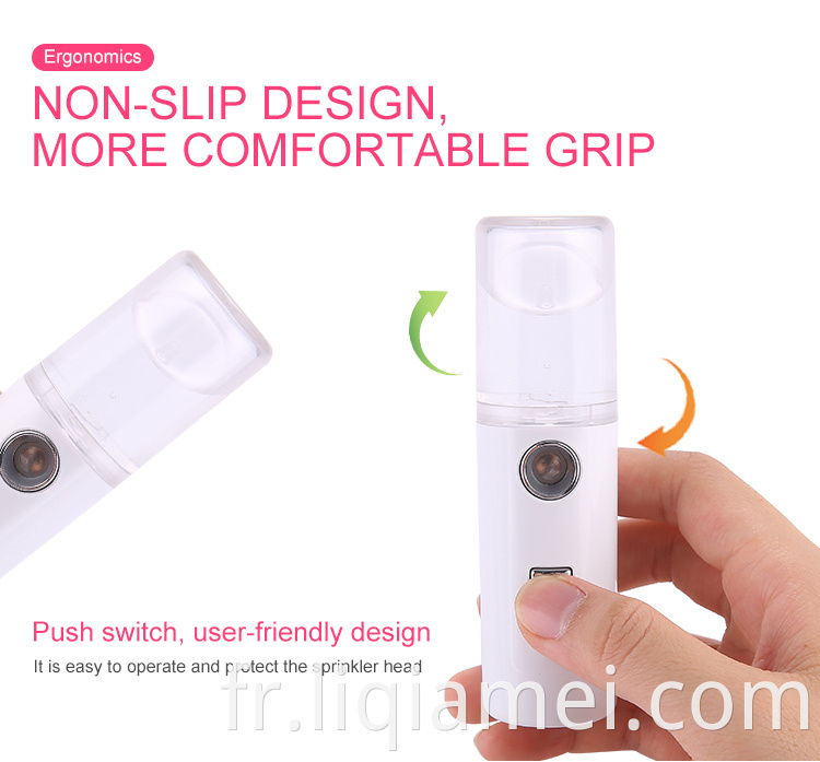Vaporizador de brume faciale électrique Vaporizador Mini 30 ml USB Face rechargeable Humidificateur Nano Papetter à vapeur facial